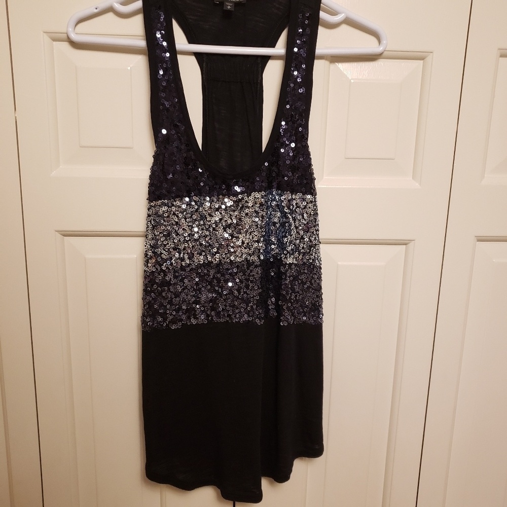 COPY - Black sequin Express tank top.